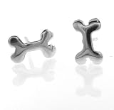 Dog Bone Post Sterling Silver Earrings