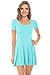 Womens Casual Short and 3/4 Sleeve Fit and Flare A Line Skater Dress Reg and Plus Size