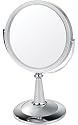 UV Finish Pedestal Mirror with Swarovski Elements Silver/Chrome True Image x7 Magnified 29cmx17.5cm