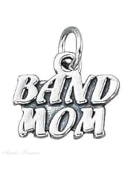 Sterling Silver BAND MOM Message Charm