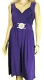 Ladies Rich Purple Grecian Wrap Kneelength Slinky Dress or Long Maxi Length in womens plus sizes