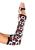 Wonderland acrylic arm warmers O/S WHITE/RED/BLACK