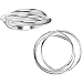 Platinum Plated Sterling Silver Triple Rolling Band Ring