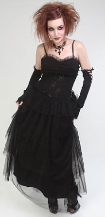 Adult Steampunk Long Black Ball Gown