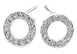 Diamond Circle Earrings, 18k White Gold Tw 0.40 carat