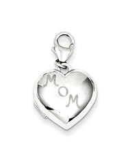 Sterling Silver 15mm MOM Heart Locket