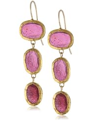 Nava Zahavi Ruby Wrapped 24K Gold Long Dangling Drop Earrings