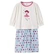 Toddler Girls' Just One Year 2pc Long-sleeve Ballerina PJ Set - White/Light Blue