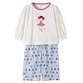 Toddler Girls' Just One Year 2pc Long-sleeve Ballerina PJ Set - White/Light Blue