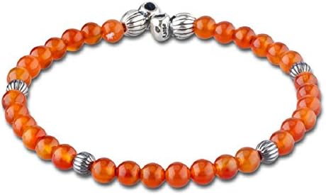 Sterling Silver Orange Carnelian Cuff Bracelet