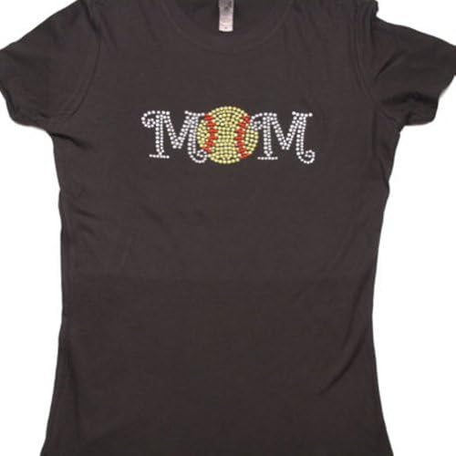 Next Level Bling Mom Softball Shirt - Small - Black