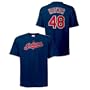 Cleveland Indians Travis Hafner Name & Number Youth T-Shirt by Majestic Athletic - Navy Small