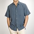 Sandals Cay Men's Dark Slate Silk Camp Shirt