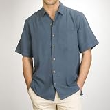 Sandals Cay Men's Dark Slate Silk Camp Shirt
