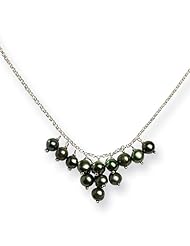 Sterling Silver Olivine Freshwater Cultured Pearl Necklace