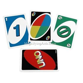 Click here to buy Brailled Uno Cards by MAGNIFYING AIDS.