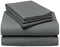 Pinzon 190-Gram Velvet Flannel Queen Sheet Set, Charcoal