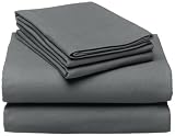 Pinzon 190-Gram Velvet Flannel Queen Sheet Set, Charcoal