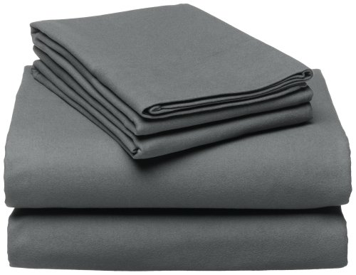 Pinzon 190-Gram Velvet Flannel Queen Sheet Set, Charcoal