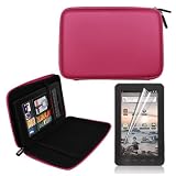 Pink 7 Inch EVA Hard Shell Cover Case + LCD Screen Protector for Coby MID7012 7-Inch Kyros Android Touchscreen Tablet