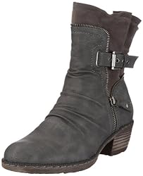 Rieker 93761, Damen Cowboy Stiefel, Grau (cenere/cenere 42), EU 43