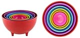 FOOTED MULTI-COLOURED NESTING BOWLS