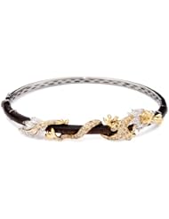 Borgioni Ebony Wood Diamond Dragon Bangle Bracelet