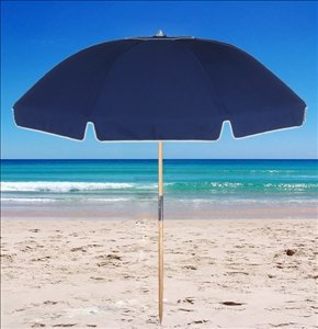 7.5 ft. Acrylic Beach Umbrella Wood Pole / Steel Ribs by Frankford Navy Blue Select Options: Yes - Add Carry Bag