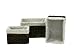 Top Fleur 600606 Korb Set 3 teilig eckig Wasserhyazinthe mit Baumwollbezug