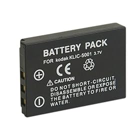 GSI Super Quality Replacement Battery For Select KODAK Digital Cameras, Functions Exactly As Original KLIC-5001, 3.7V, Li-ion/1800mAh, Black
