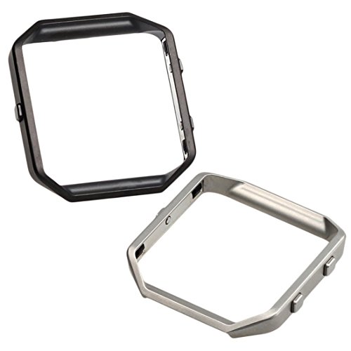 bayite Replacement Accessory Steel Frame for Fitbit Blaze Smart Watch Black and Silver