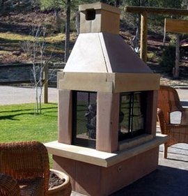 Mirage Stone Outdoor Open Gas Fireplace (Tan on Copper) bargain price