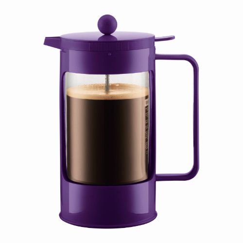 BODUM Bean French Press 8 Cup Coffee Maker, Double Wall, Purple, 1.0 l, 34-Ounce