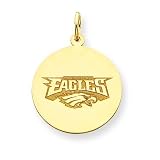 14K Philladelphia Eagles Large Disc w/Logo Charm