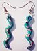Green wooden snake earrings, 3