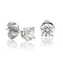 EGL Certified 14k White Gold Diamond Stud Earrings (HI, I1-I2, 0.20 carat) - Money Back Guarantee