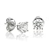 14k White Gold NATURAL Diamond Stud Earrings (HI, I, 0.60 carat)