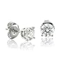 14k White Gold NATURAL Diamond Stud Earrings (HI, I, 0.60 carat)