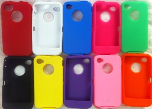 Silicone Skin For Otterbox iphone 4 and 4G by SportyGigabite (Red)