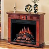 Classic Flame Strasburg Vintage Cherry Fireplace with Casters