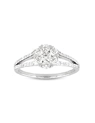 0.59ct tw Split Shank Diamond Cluster Ring set in 18k White Gold
