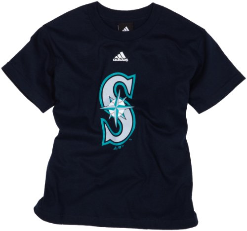 MLB Boys' Seattle Mariners Team Logo Short Sleeve Tee, Navy, Large