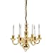 Dollhouse Miniature Six Arm Colonial Candle Chandelier