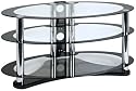 Centurion GT8 Oval Contemporary Design Black Plasma/LCD 26"-50" Glass Stand