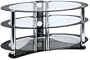 Centurion GT8 Oval Contemporary Design Black Plasma/LCD 26"-50" Glass Stand