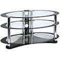 Centurion GT8 Oval Contemporary Design Black Plasma/LCD 26"-50" Glass Stand