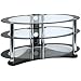 Centurion GT8 Oval Contemporary Design Black Plasma/LCD 26"-50" Glass Stand