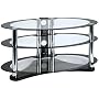 Centurion GT8 Oval Contemporary Design Black Plasma/LCD 26"-50" Glass Stand