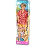 Barbie Surf's Up Beach 12 Inch Doll - Ken in Hawaian Orange Shirt and Yellow Trunks with Sunglasses and Bracelet