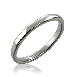 Valentines Day Gifts Bling Jewelry High Polish Domed 2mm Unisex Tungsten Wedding Band Ring - size 8